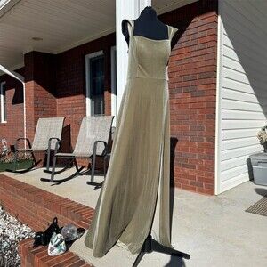 Jenny Yoo Mara Formal Dress Womens Size 16 Sage Green Square Neck Bridesmaid